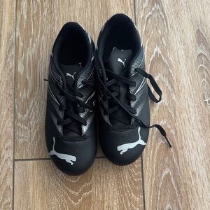 Puma Kids Black Sneakers with White Logo